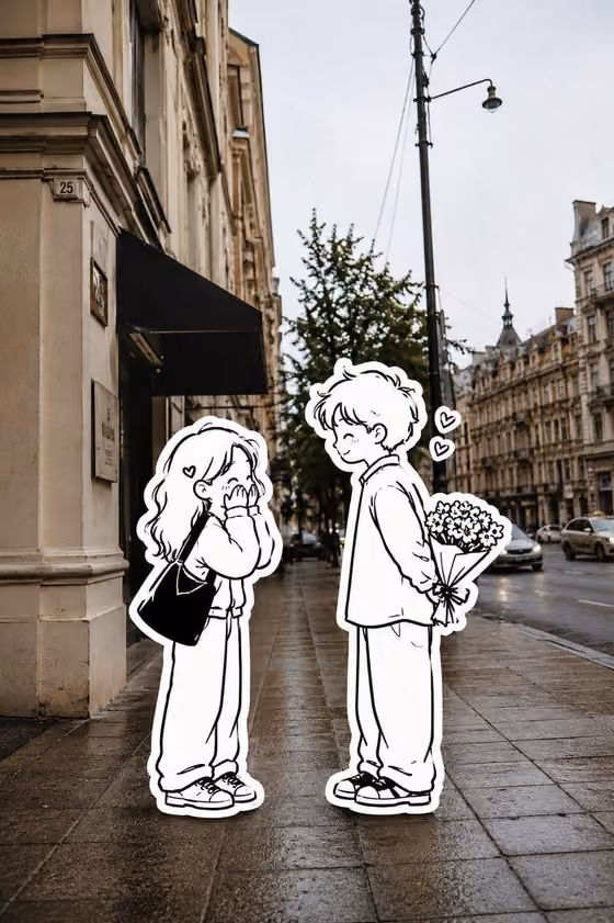 Hand Drawn Sticker Photo Collage