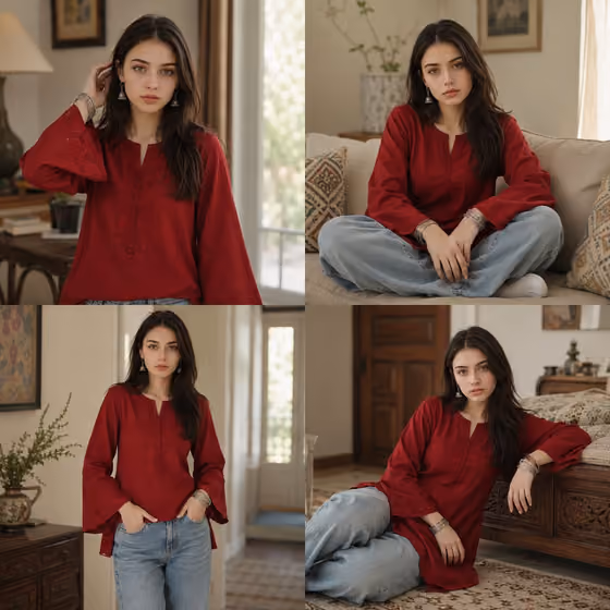 Ethnic Fashion Collage Portrait