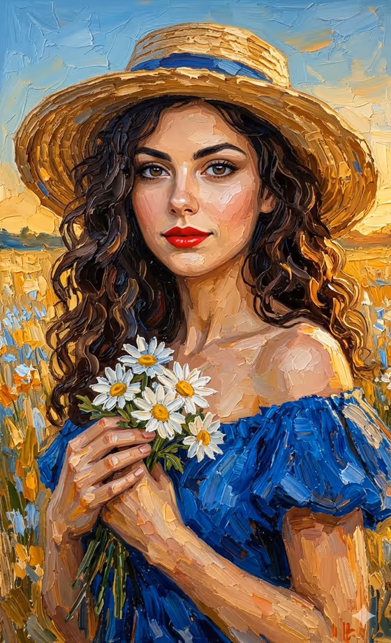 Impasto Field Portrait