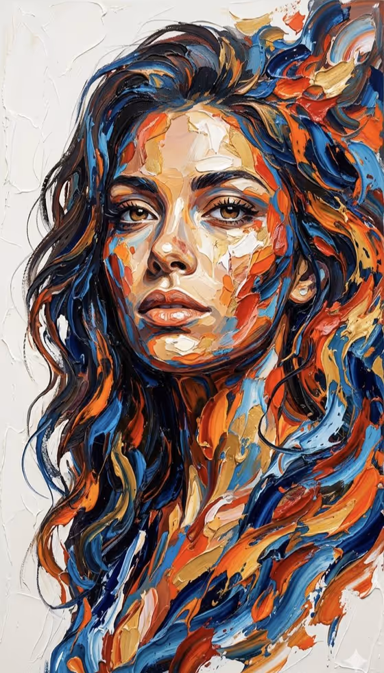 Impasto Portrait template result