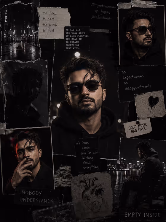 Dark Cinematic Diary Collage