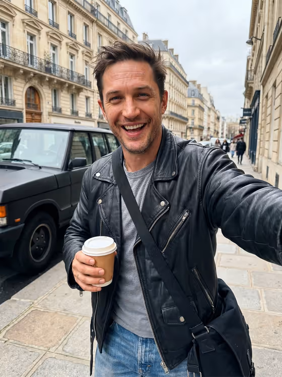 Candid smartphone Street Selfie template result