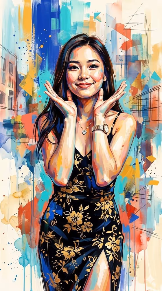 Contemporary Mixed-Media Abstract Portrait