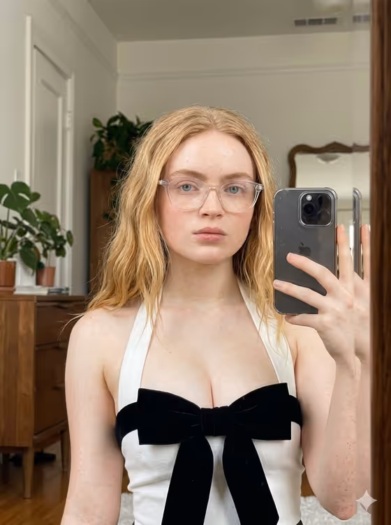 Elegant Monochromatic Mirror Selfie template result