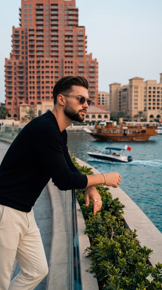 Urban Waterfront Male Portrait template result