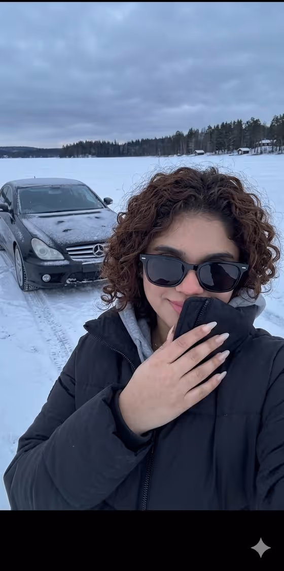 Frozen Lake Selfie template result