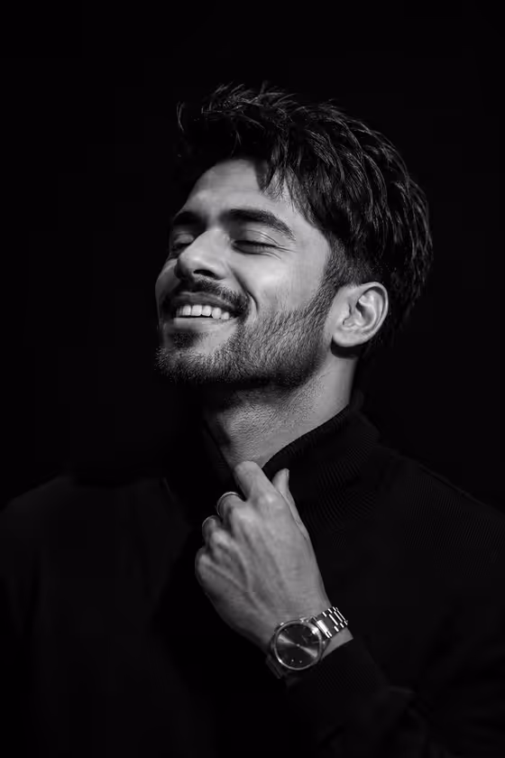 Monochrome Editorial Cinematic Portrait