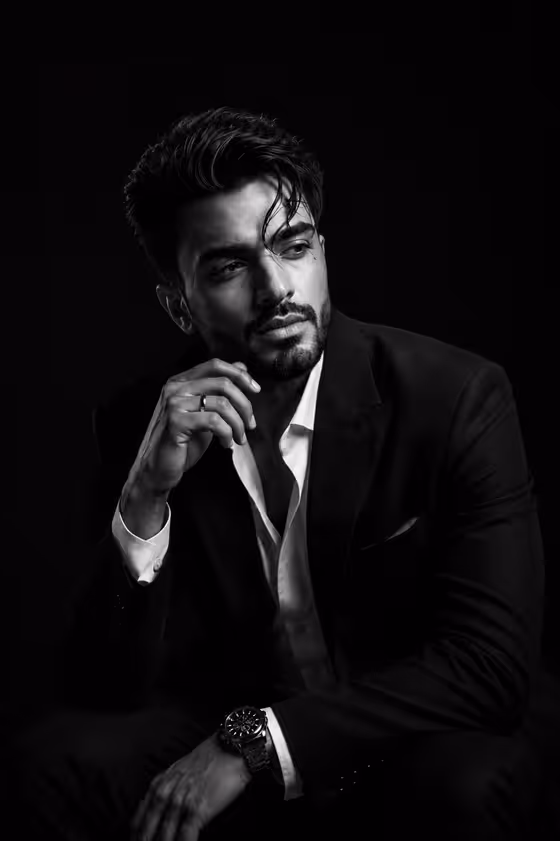 Sophisticated Studio Tuxedo Portrait template result