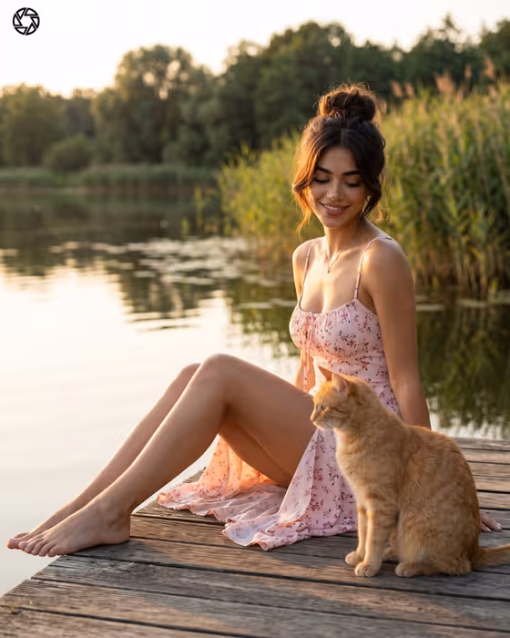 Golden Hour Lakeside Portrait