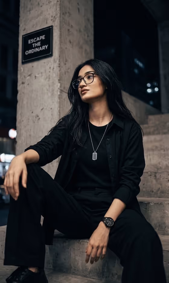 Cinematic Urban Night Portrait template result