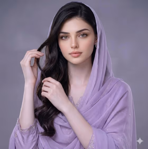 Lavender Salwar Kameez Editorial Portrait