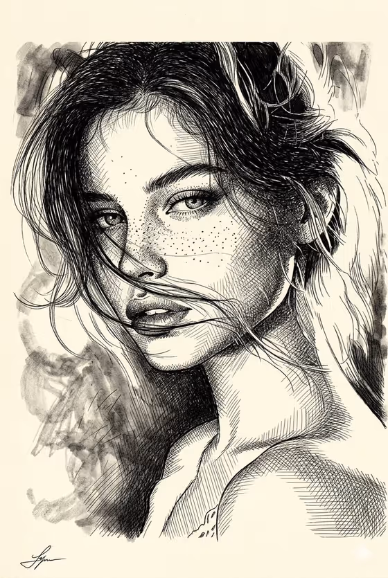 Ink Hatched Portrait template result