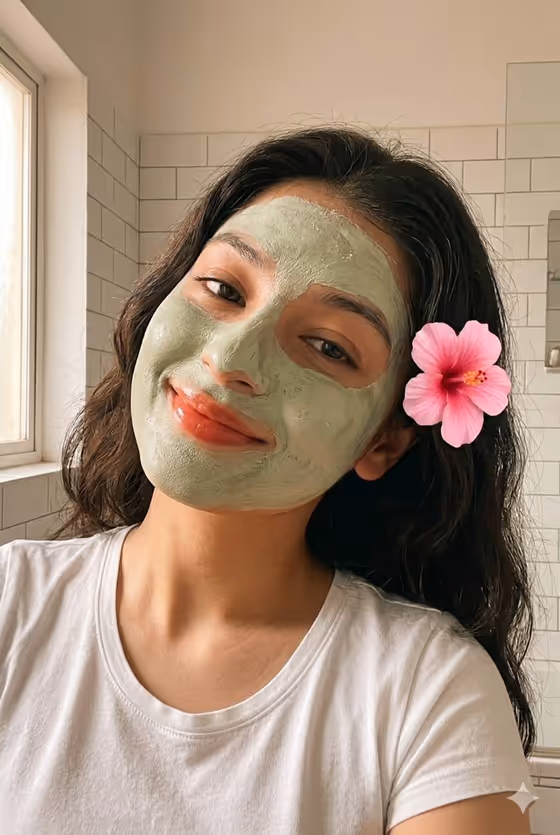 Clay Face Mask Bathroom Selfie template result