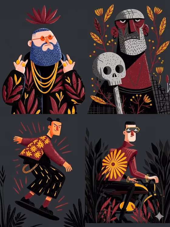 Risograph Folk Figure template result