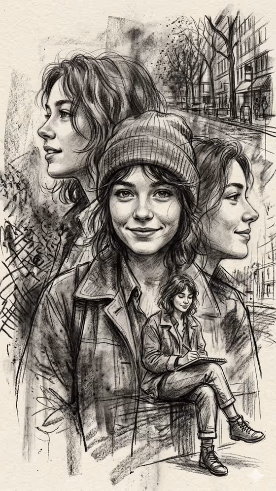 Journal Portrait Study template result