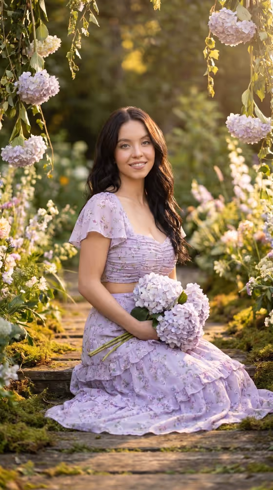 Cottagecore Garden Path Portrait