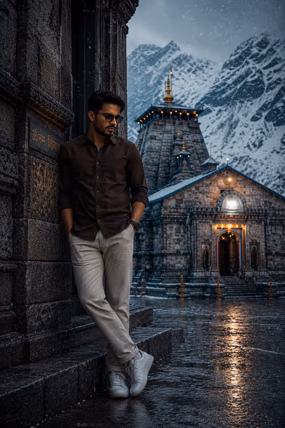 Kedarnath Temple Introspective Portrait
