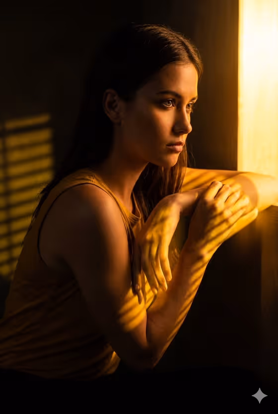Golden Hour Window Reflection Portrait template result