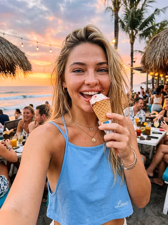 Candid Smartphone Vacation Selfie