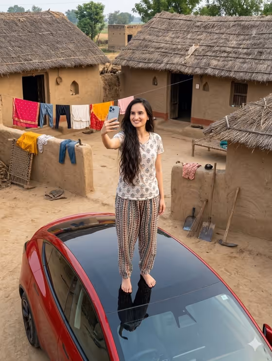 Village Car Selfie