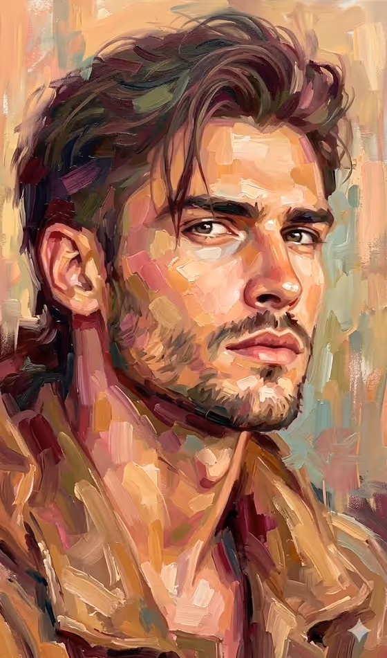 Expressive Oil Painting Portrait template result