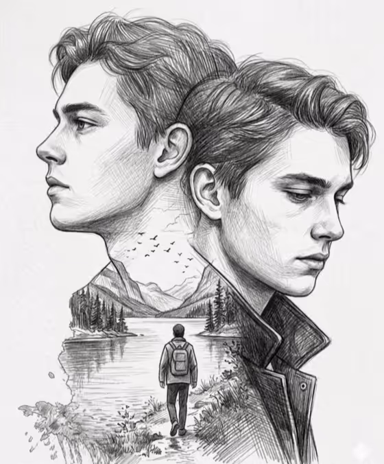 Double Exposure Sketch template result
