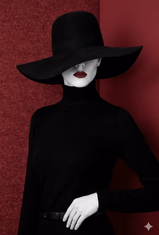 Mysterious Black and Red Fashion Portrait template result
