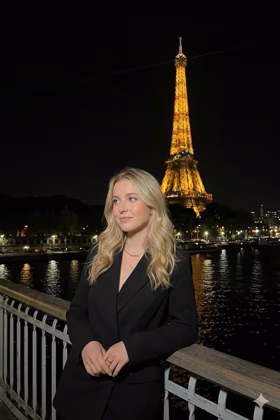 Paris River Bank Flash Portrait template result