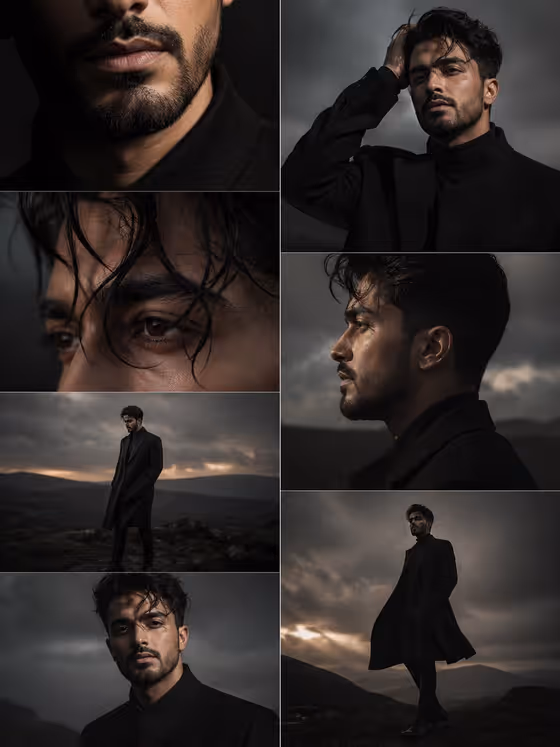 Noir Editorial Collage template result