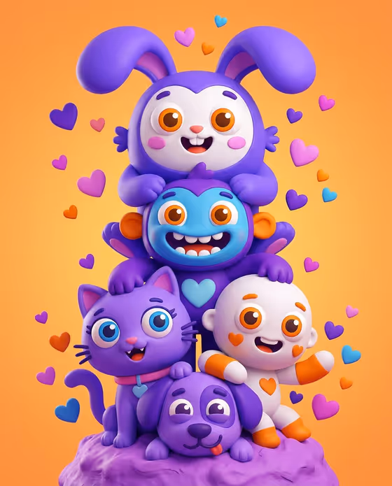 Cartoon Character Stack