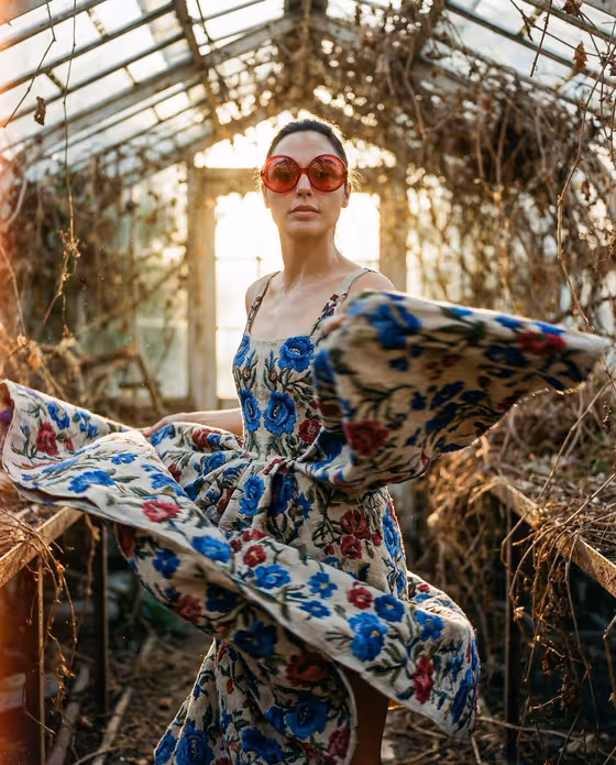 Kinetic Floral Fashion Collision