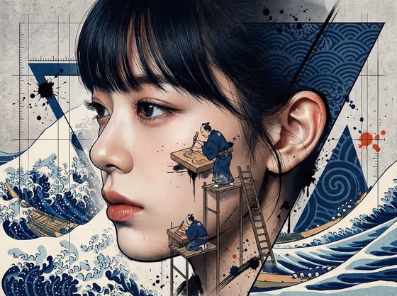 Ukiyo-e Profile Portrait