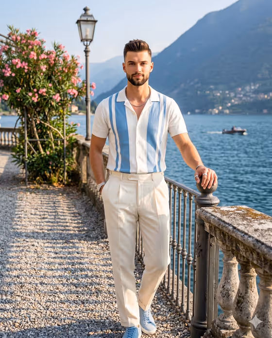 Athletic Man Lakeside Resort Wear Portrait
