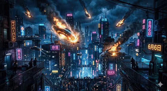 UFO Crash in the Abyss (Cyberpunk) template result