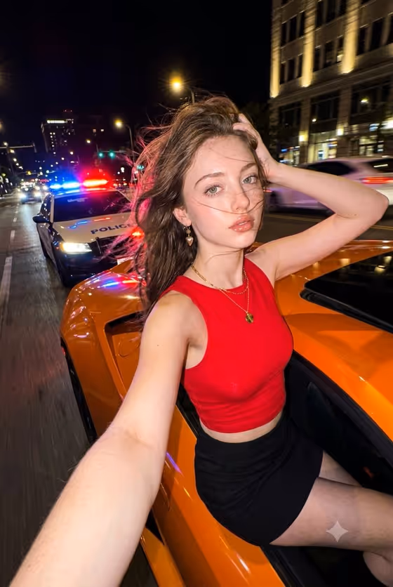Y2K Night Selfie Paparazzi Vibe template result