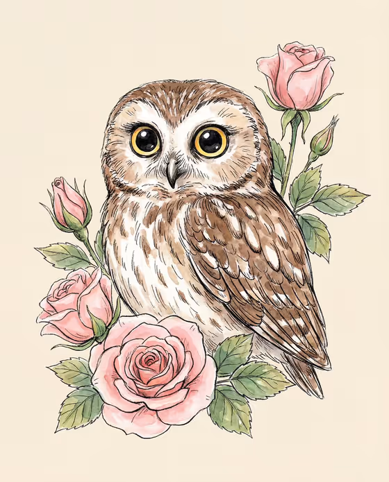 Rose Watercolor Animal