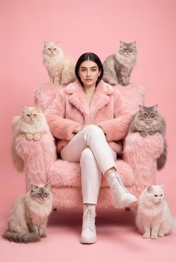 Pink Fur Portrait