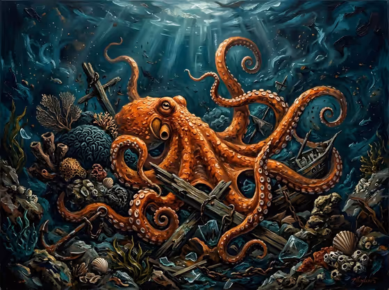 Chaotic Sea Painting template result