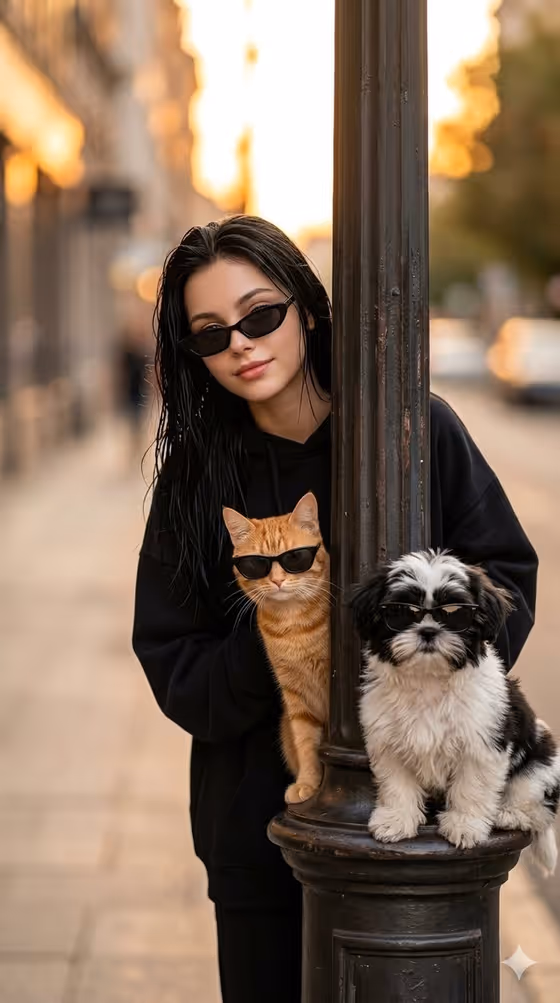Stylish Trio City Street Portrait