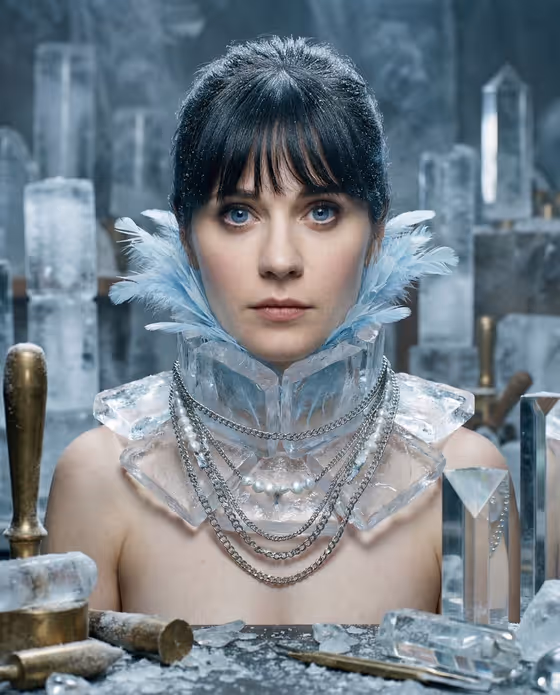 Glacial Avant-Garde Beauty Portrait