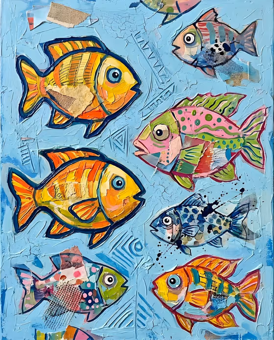 Whimsical Fish Pattern template result