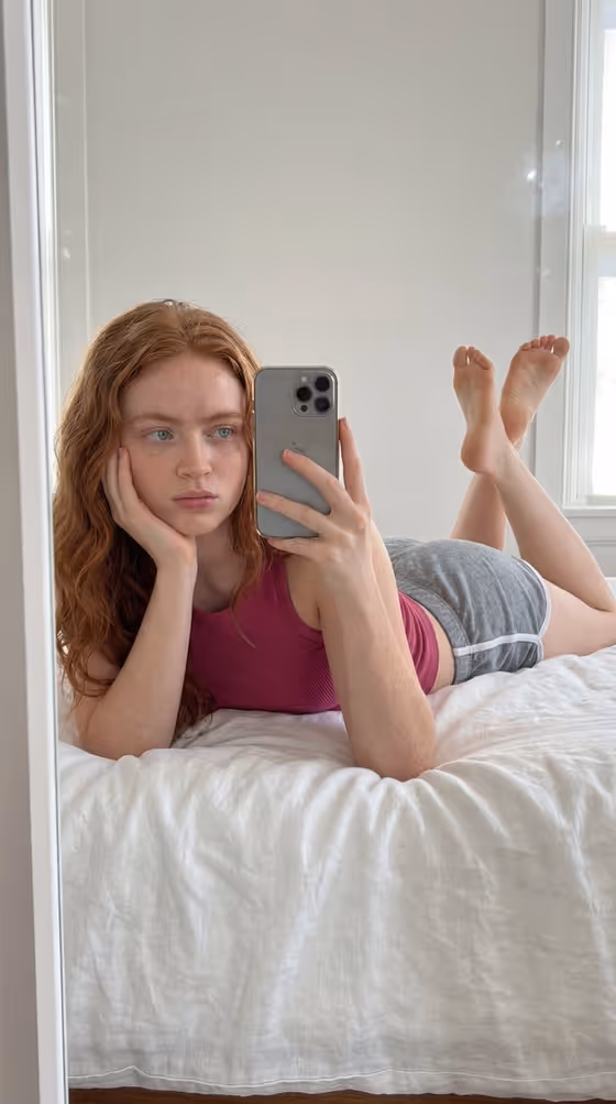 Prone Mirror Selfie