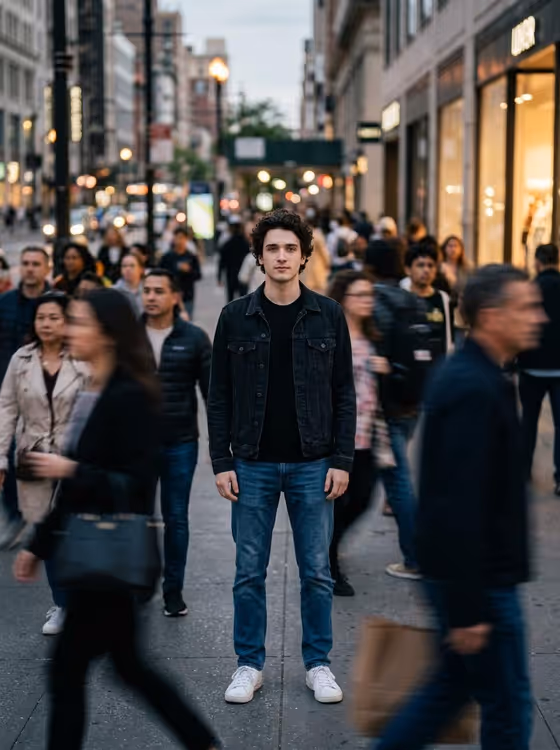 Calm Crowd Portrait template result