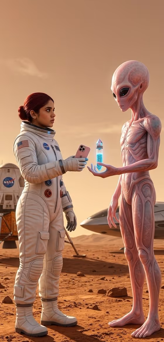 Martian Astronaut and Alien Exchange