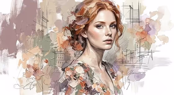 Impasto Oil and Sketch Mixed-Media Portrait