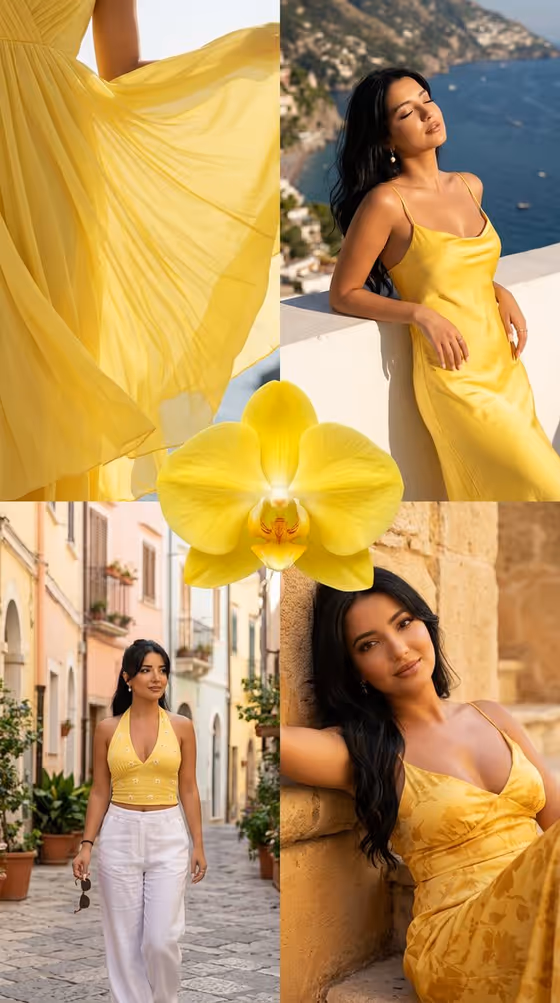 Amalfi Coast Summer Fashion Collage