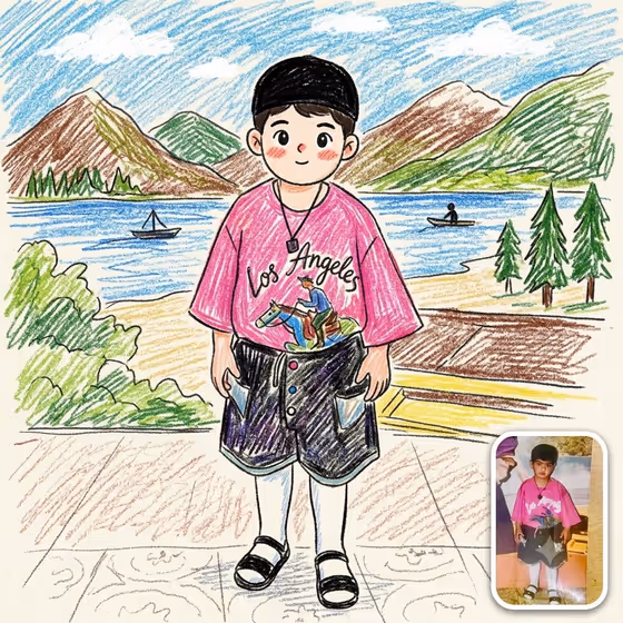 Photo to Crayon Drawing
