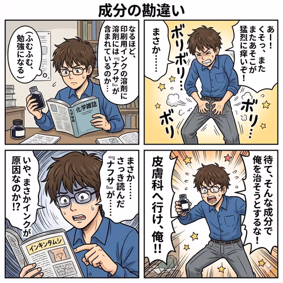 Component Differences Four-Panel Manga