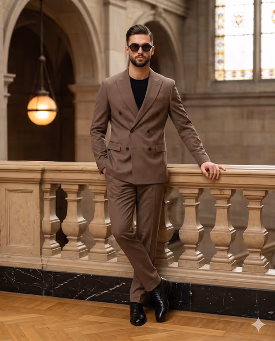 Mocha Suit Editorial Portrait template result