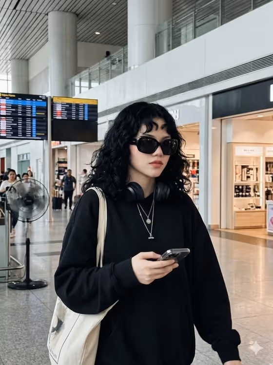 Candid Airport Street Style Portrait